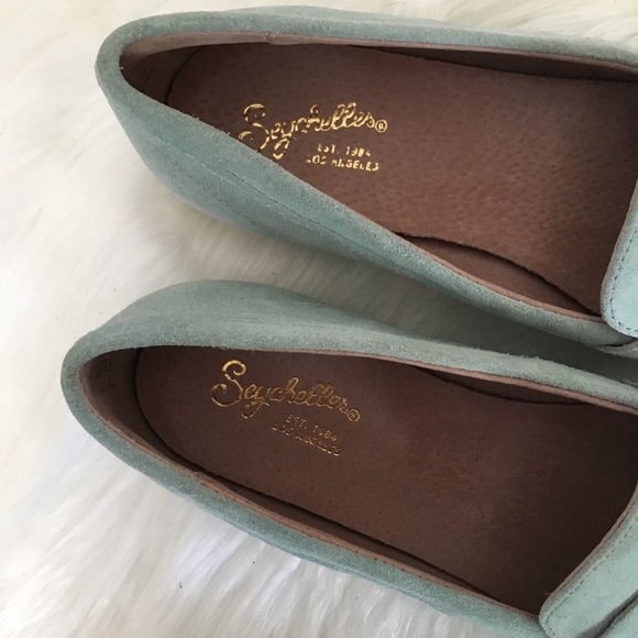 Seychelles Blue Suede Penny Loafers NWOT - Picture 6 of 7